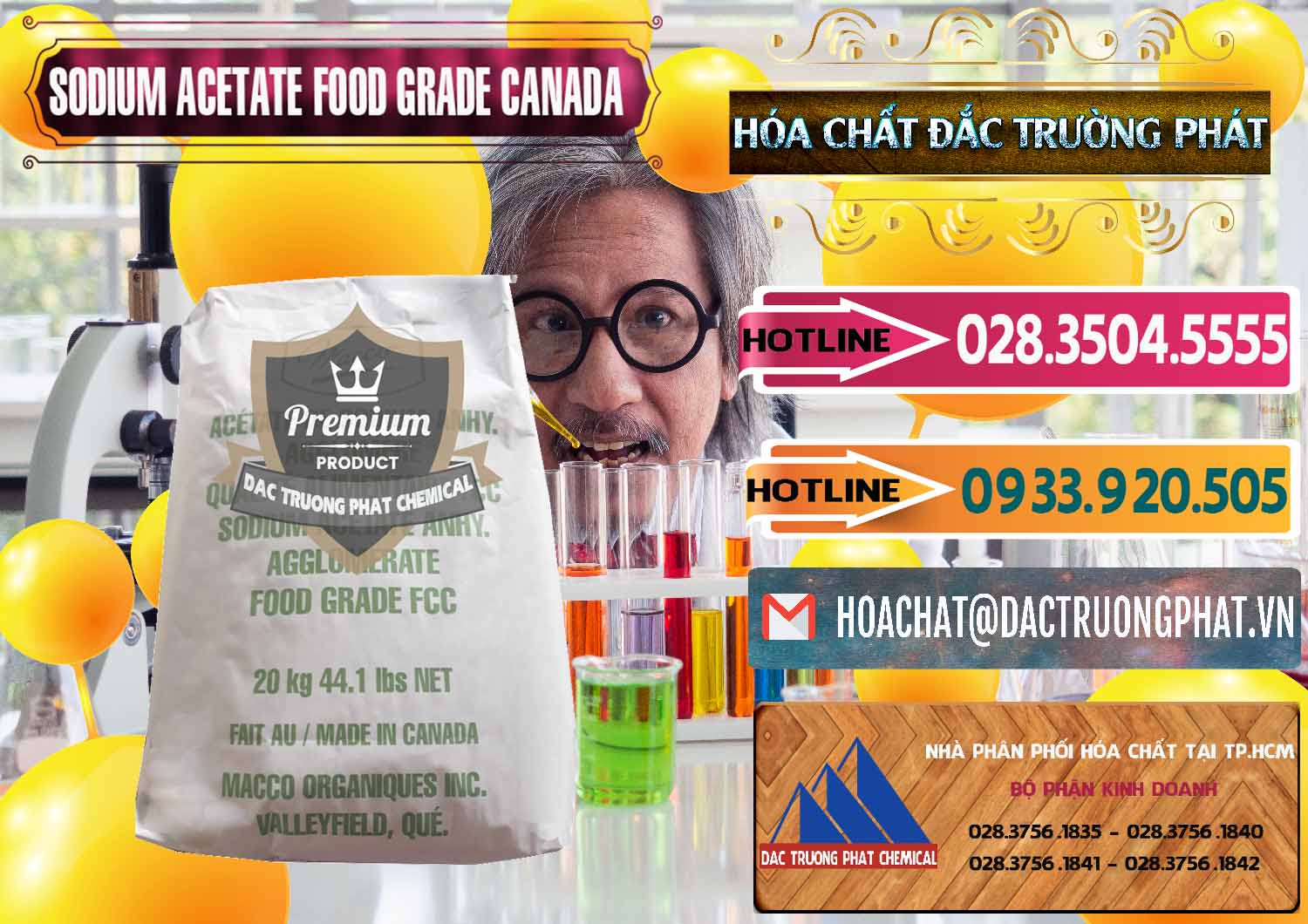 Cty nhập khẩu - bán Sodium Acetate - Natri Acetate Food Grade Canada - 0282 - Phân phối ( cung cấp ) hóa chất tại TP.HCM - dactruongphat.vn