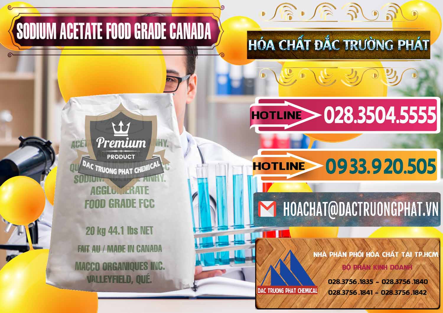 Cung cấp & bán Sodium Acetate - Natri Acetate Food Grade Canada - 0282 - Công ty phân phối & cung ứng hóa chất tại TP.HCM - dactruongphat.vn