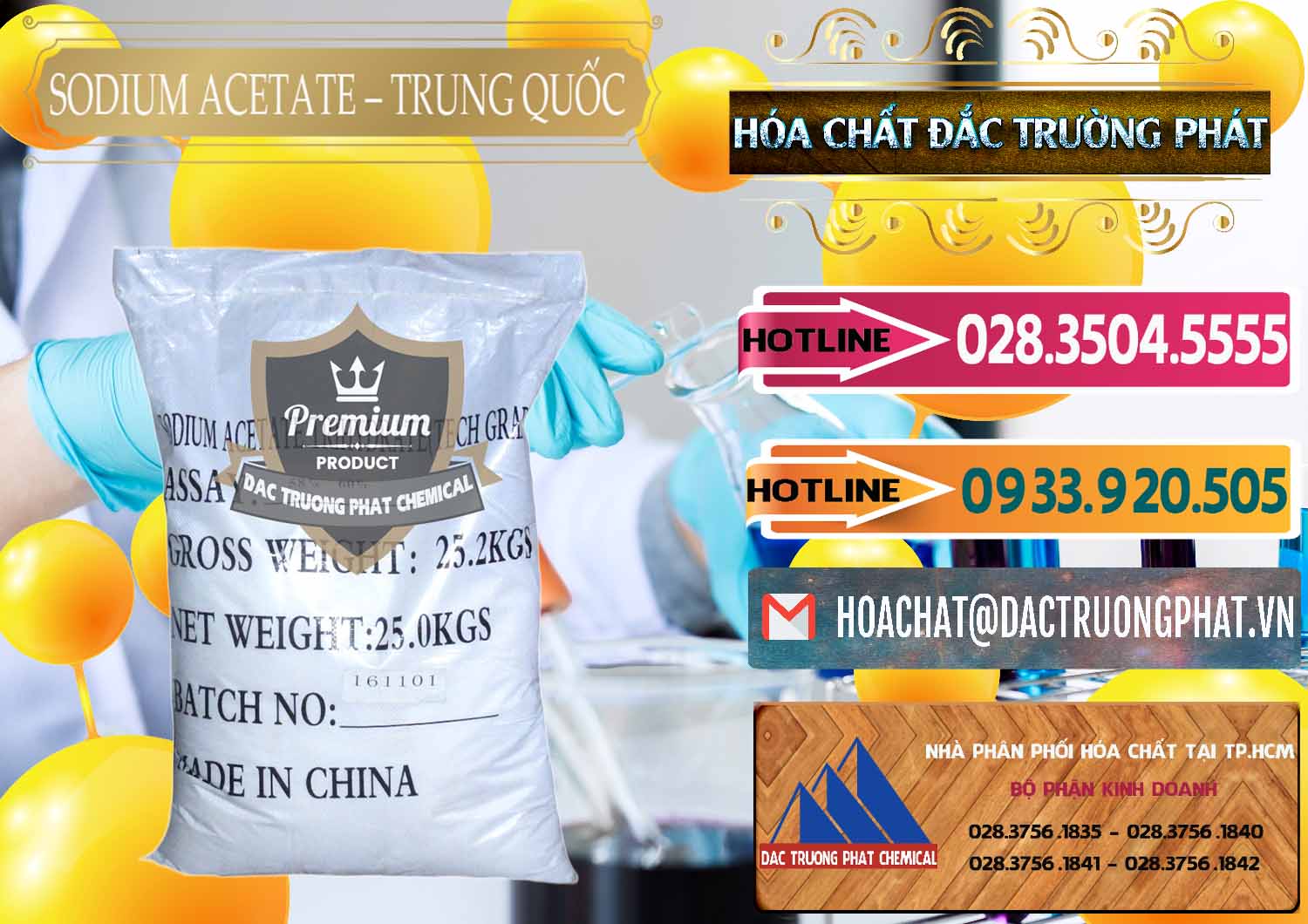 Công ty chuyên cung cấp & bán Sodium Acetate - Natri Acetate Trung Quốc China - 0134 - Nhà cung cấp và bán hóa chất tại TP.HCM - dactruongphat.vn