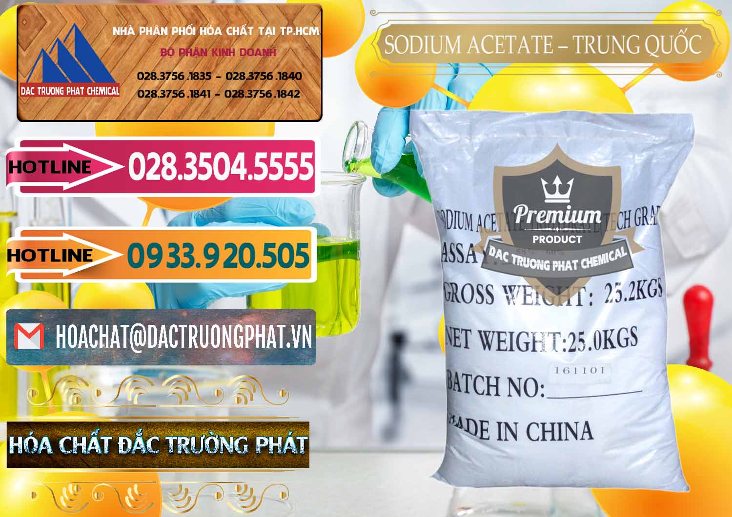 Đơn vị chuyên nhập khẩu và bán Sodium Acetate - Natri Acetate Trung Quốc China - 0134 - Đơn vị nhập khẩu ( phân phối ) hóa chất tại TP.HCM - dactruongphat.vn
