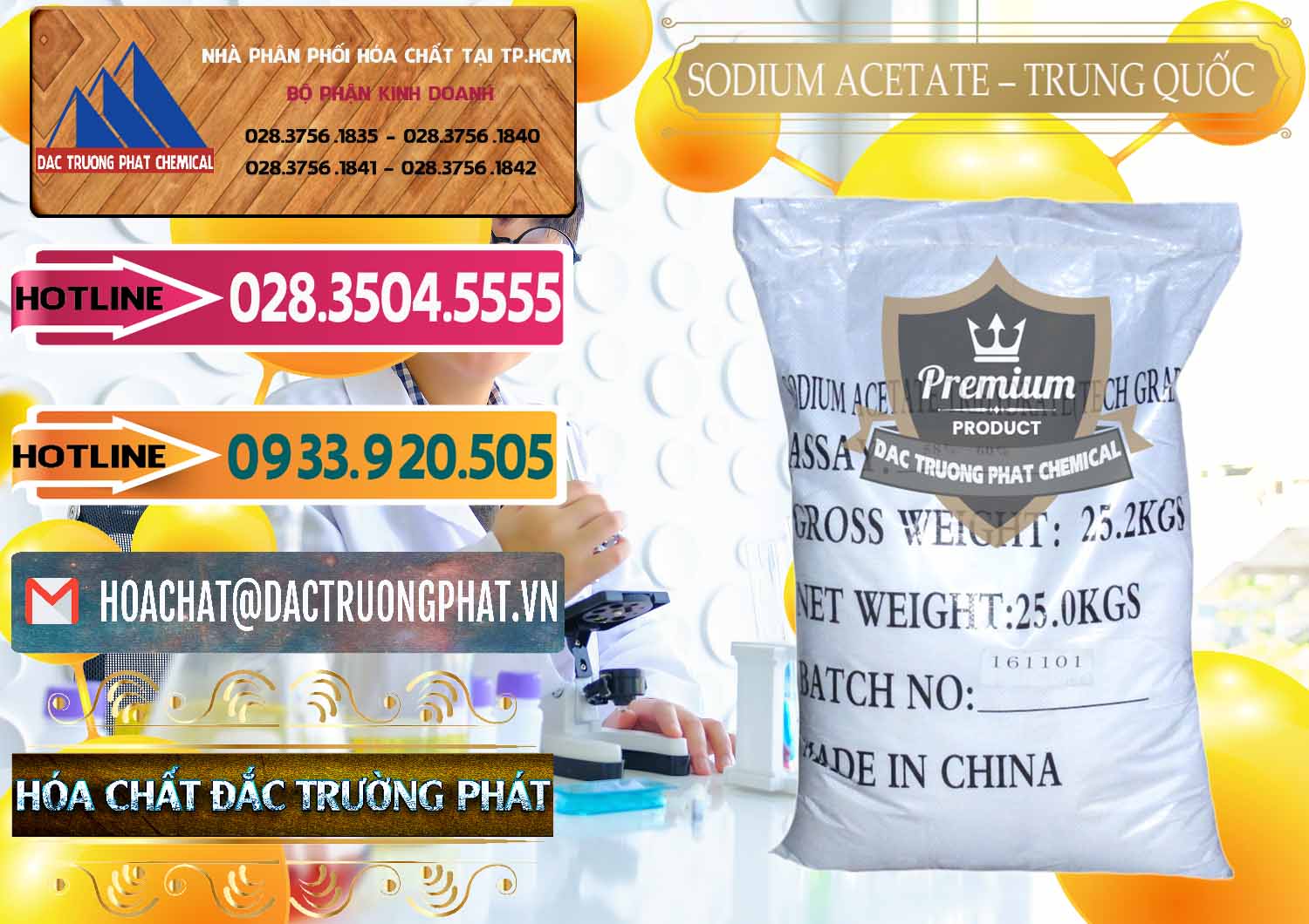 Công ty cung ứng ( bán ) Sodium Acetate - Natri Acetate Trung Quốc China - 0134 - Đơn vị phân phối & cung cấp hóa chất tại TP.HCM - dactruongphat.vn