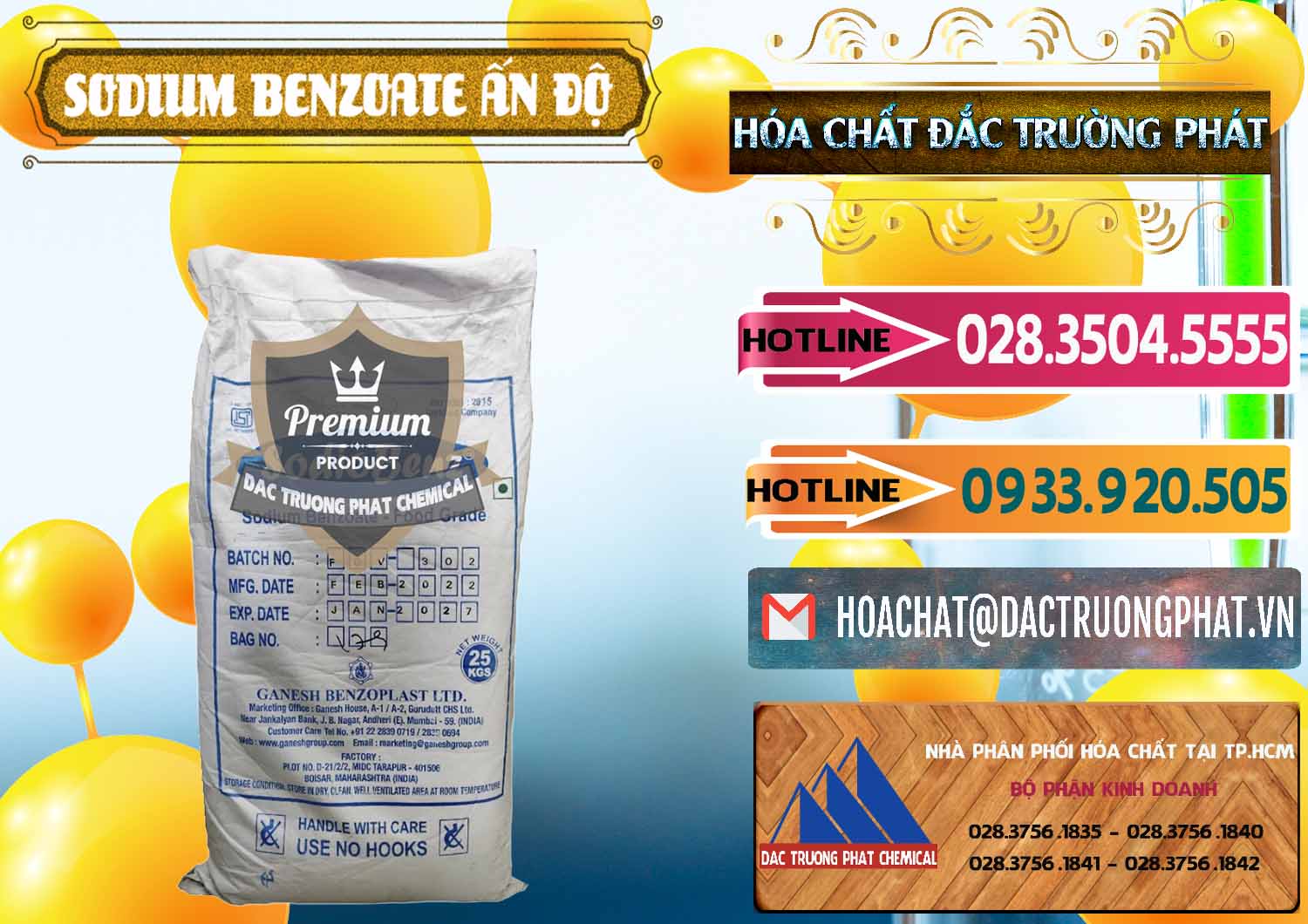 Đơn vị nhập khẩu ( bán ) Sodium Benzoate - Mốc Bột Ấn Độ India - 0361 - Cung cấp - phân phối hóa chất tại TP.HCM - dactruongphat.vn