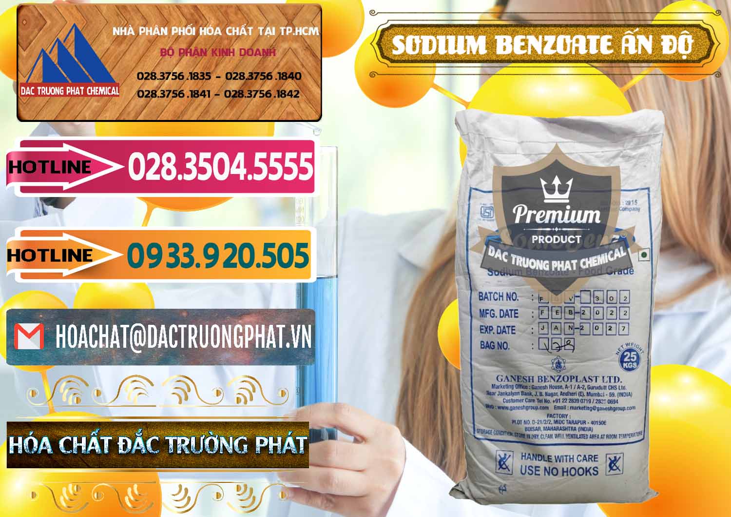 Nơi chuyên phân phối & bán Sodium Benzoate - Mốc Bột Ấn Độ India - 0361 - Nơi bán - phân phối hóa chất tại TP.HCM - dactruongphat.vn