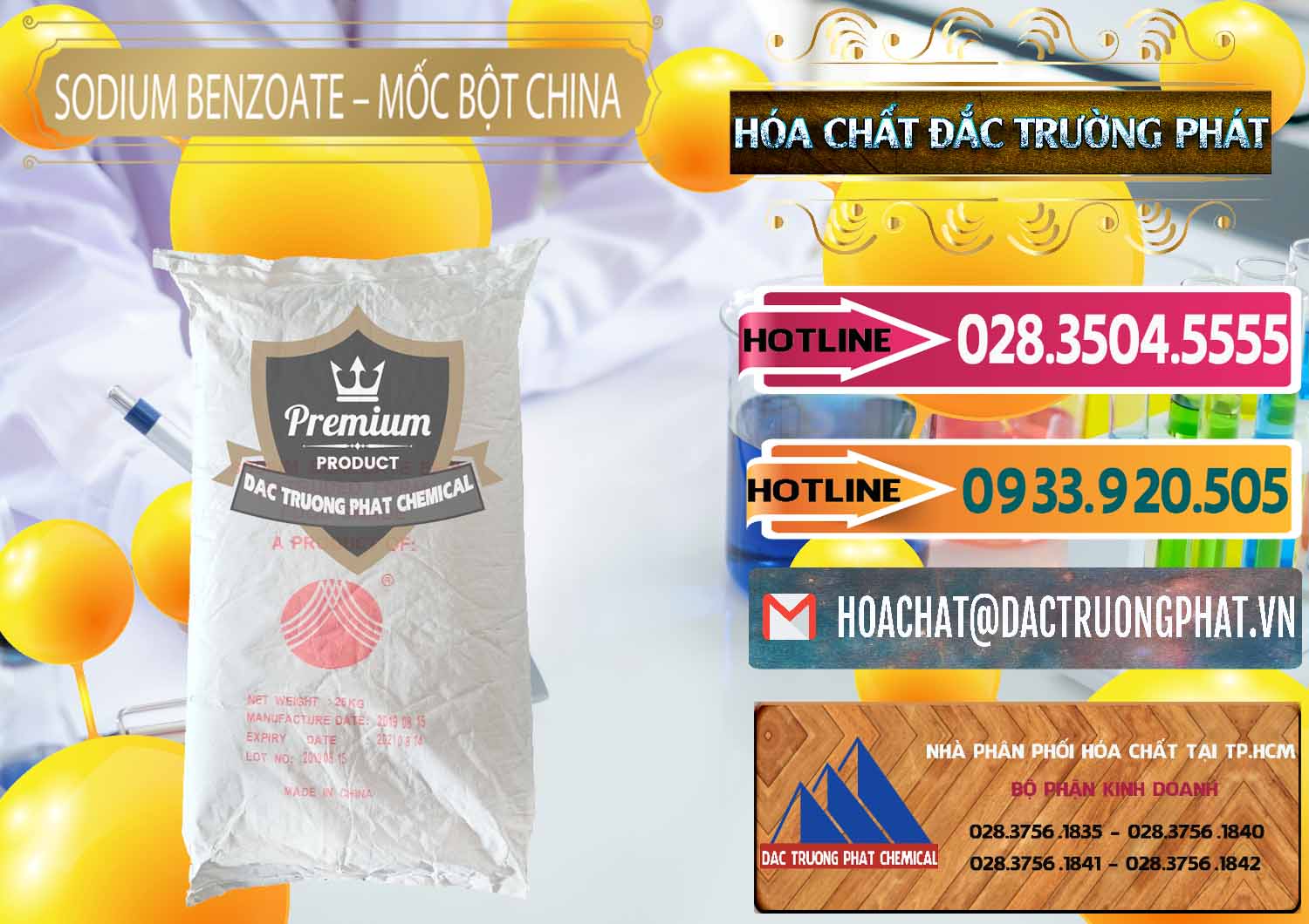 Nhập khẩu _ bán Sodium Benzoate - Mốc Bột Chữ Cam Food Grade Trung Quốc China - 0135 - Công ty kinh doanh - cung cấp hóa chất tại TP.HCM - dactruongphat.vn