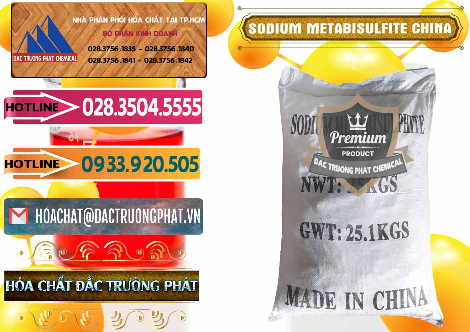 Chuyên phân phối và bán Sodium Metabisulfite - NA2S2O5 Trung Quốc China - 0484 - Chuyên bán và cung cấp hóa chất tại TP.HCM - dactruongphat.vn