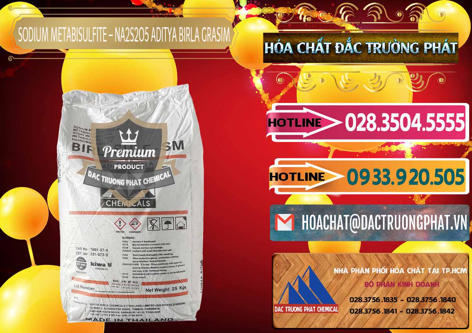 Nơi phân phối - bán Sodium Metabisulfite - NA2S2O5 Thái Lan Aditya Birla Grasim - 0144 - Cty chuyên phân phối ( nhập khẩu ) hóa chất tại TP.HCM - dactruongphat.vn