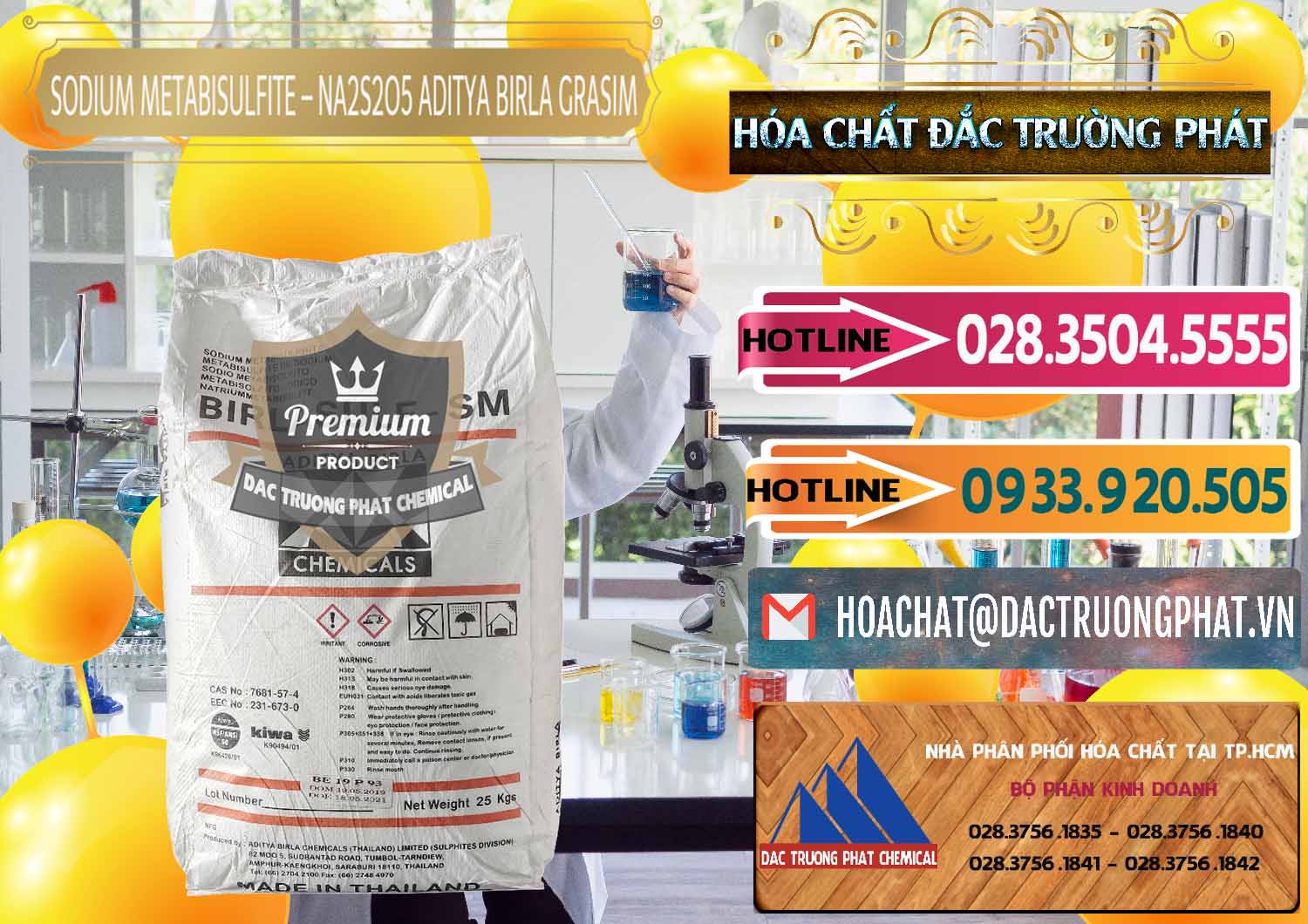 Đơn vị chuyên bán và cung cấp Sodium Metabisulfite - NA2S2O5 Thái Lan Aditya Birla Grasim - 0144 - Bán _ phân phối hóa chất tại TP.HCM - dactruongphat.vn