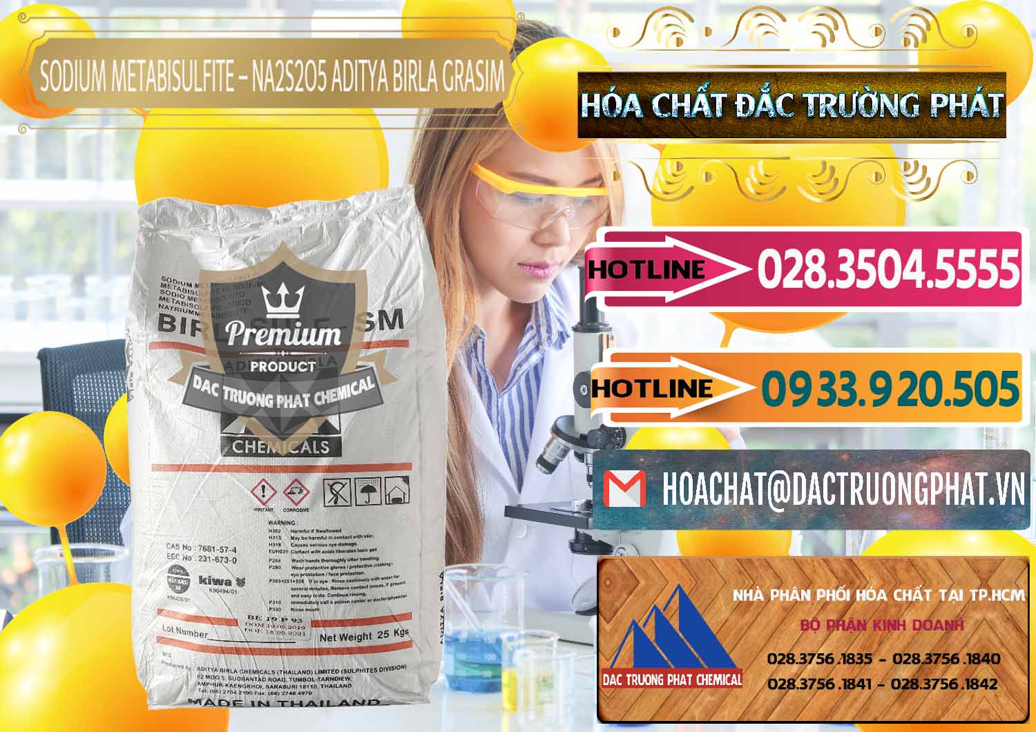 Nơi bán & phân phối Sodium Metabisulfite - NA2S2O5 Thái Lan Aditya Birla Grasim - 0144 - Nơi chuyên nhập khẩu & phân phối hóa chất tại TP.HCM - dactruongphat.vn