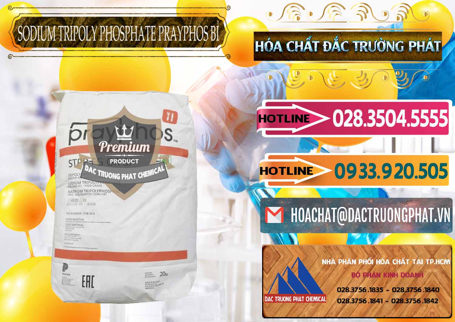 Nhà nhập khẩu và bán Sodium Tripoly Phosphate - STPP Prayphos Bỉ Belgium - 0444 - Phân phối & nhập khẩu hóa chất tại TP.HCM - dactruongphat.vn