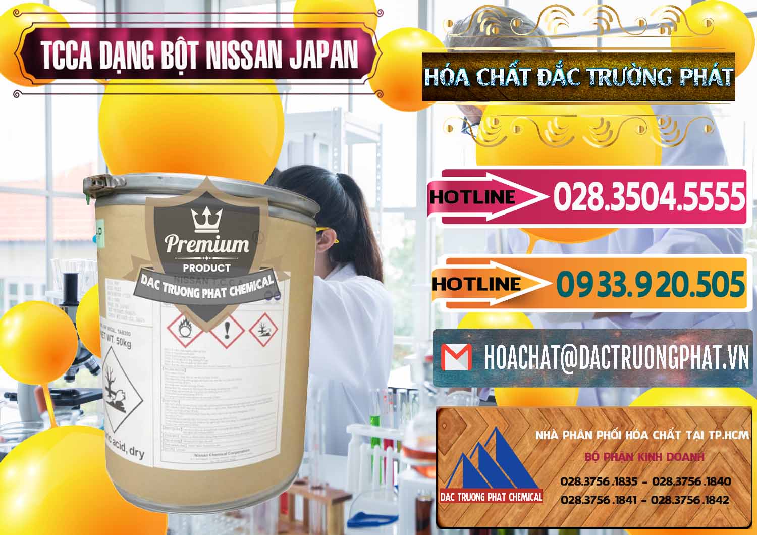 Kinh doanh & bán TCCA - Acid Trichloroisocyanuric 90% Dạng Bột Nissan Nhật Bản Japan - 0375 - Nhà nhập khẩu và cung cấp hóa chất tại TP.HCM - dactruongphat.vn