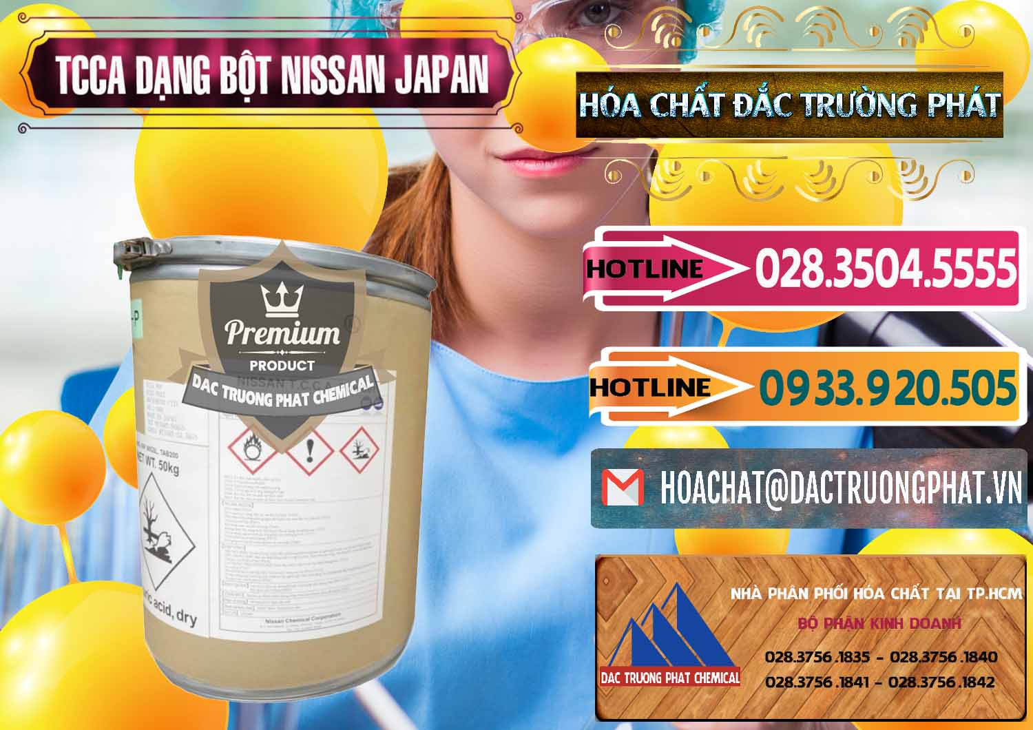 Nơi cung cấp và bán TCCA - Acid Trichloroisocyanuric 90% Dạng Bột Nissan Nhật Bản Japan - 0375 - Chuyên cung cấp ( bán ) hóa chất tại TP.HCM - dactruongphat.vn