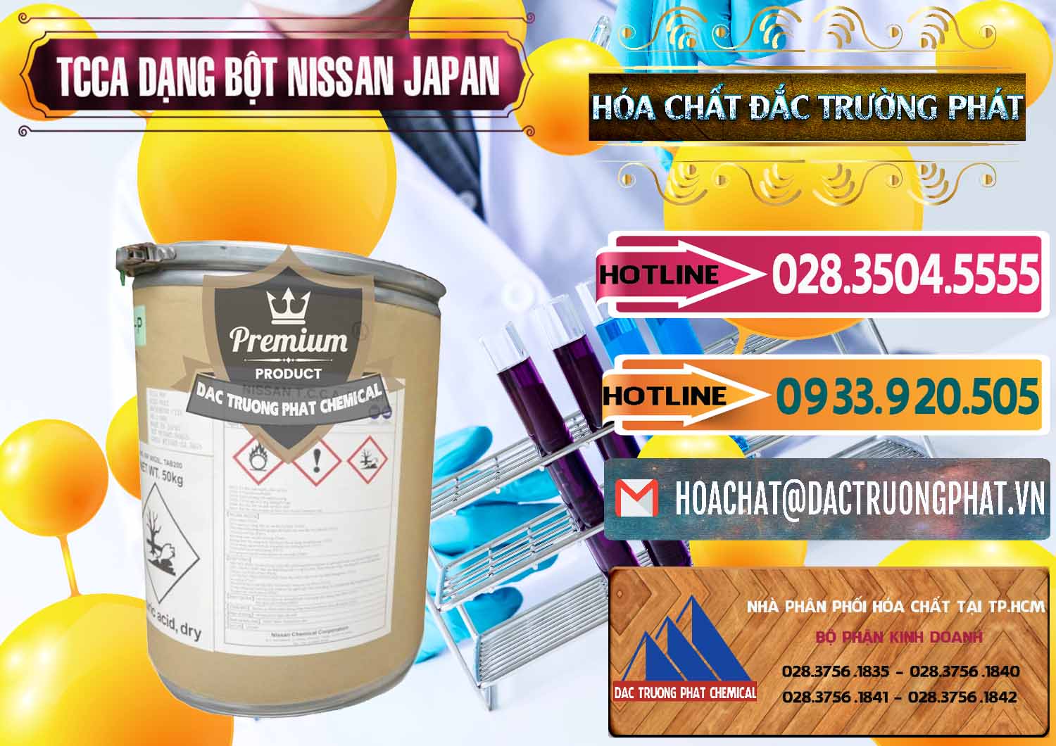 Kinh doanh ( bán ) TCCA - Acid Trichloroisocyanuric 90% Dạng Bột Nissan Nhật Bản Japan - 0375 - Cty bán - cung cấp hóa chất tại TP.HCM - dactruongphat.vn