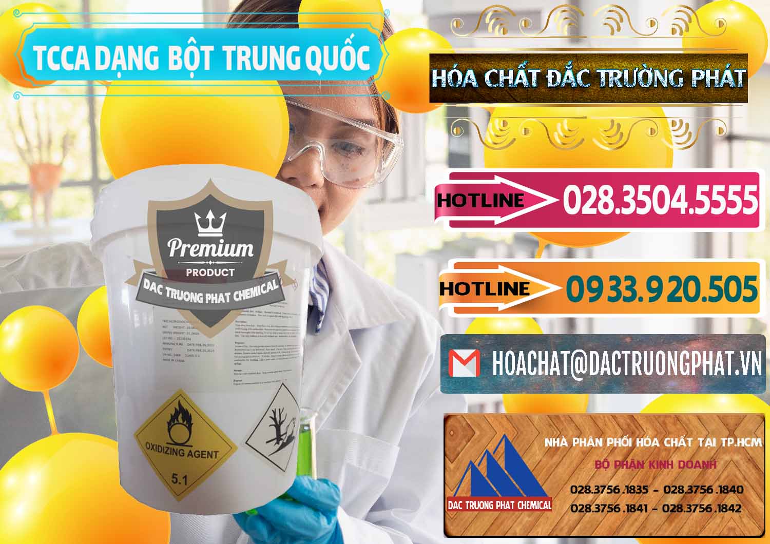 Chuyên kinh doanh và bán TCCA - Acid Trichloroisocyanuric Dạng Bột Thùng 20kg Trung Quốc China - 0386 - Nơi chuyên cung cấp _ bán hóa chất tại TP.HCM - dactruongphat.vn