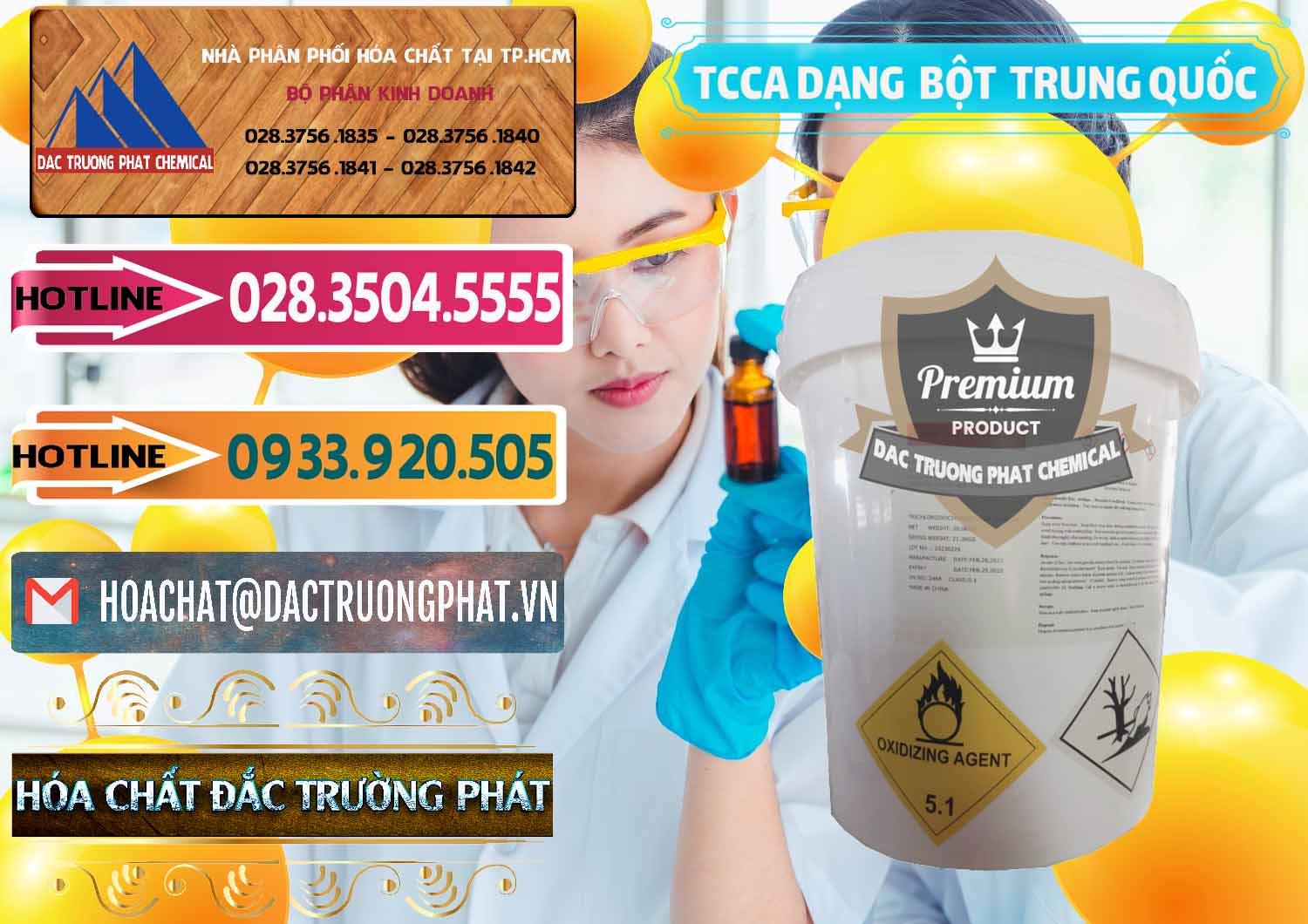 Đơn vị phân phối - bán TCCA - Acid Trichloroisocyanuric Dạng Bột Thùng 20kg Trung Quốc China - 0386 - Nơi chuyên cung cấp ( kinh doanh ) hóa chất tại TP.HCM - dactruongphat.vn