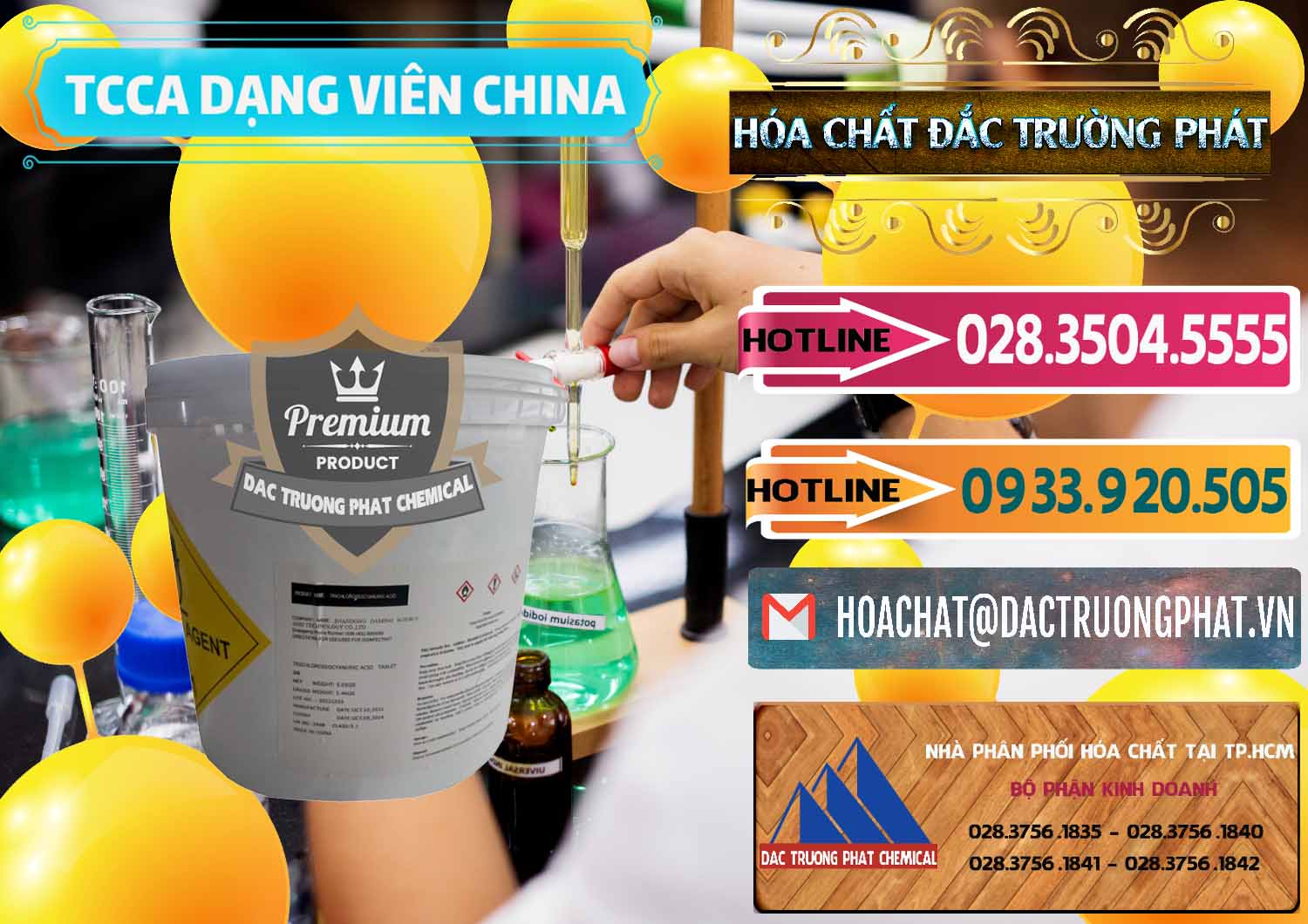 Đơn vị chuyên kinh doanh - bán TCCA - Acid Trichloroisocyanuric Dạng Viên Thùng 5kg Trung Quốc China - 0379 - Cty bán ( cung cấp ) hóa chất tại TP.HCM - dactruongphat.vn