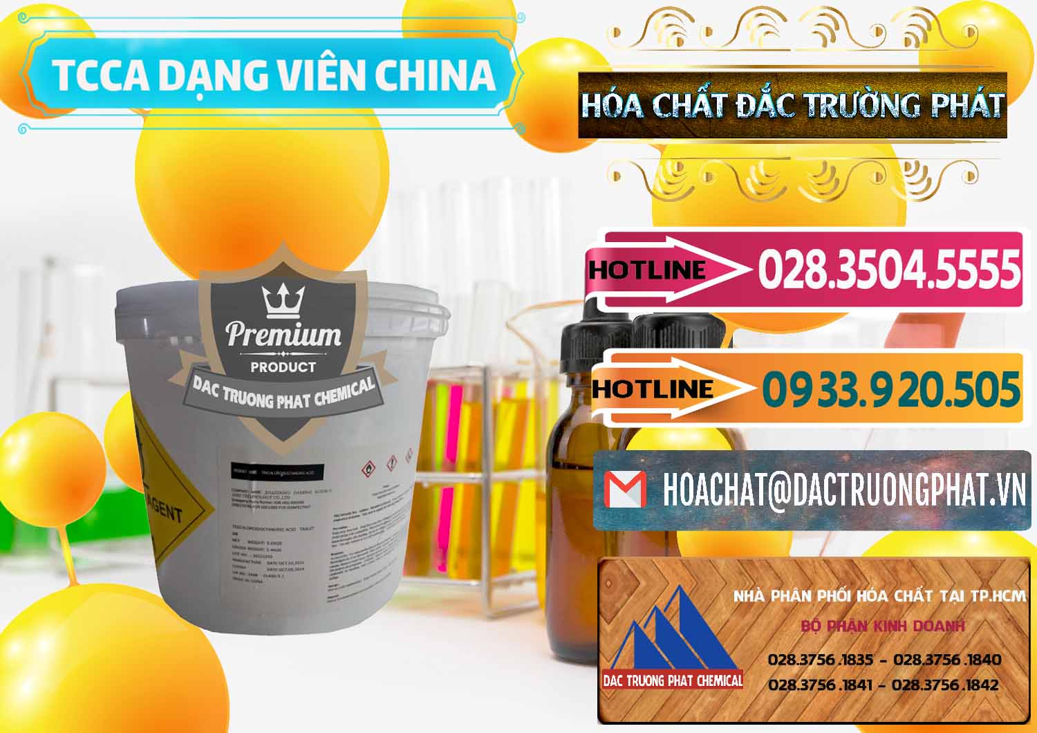 Cty bán - cung cấp TCCA - Acid Trichloroisocyanuric Dạng Viên Thùng 5kg Trung Quốc China - 0379 - Cty phân phối và cung ứng hóa chất tại TP.HCM - dactruongphat.vn