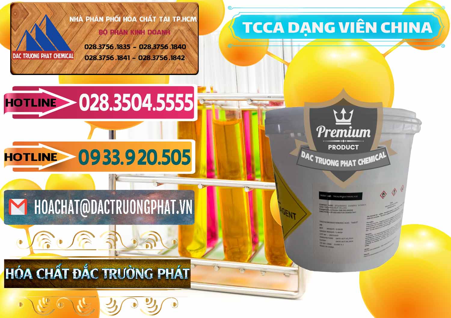 Cty cung cấp _ bán TCCA - Acid Trichloroisocyanuric Dạng Viên Thùng 5kg Trung Quốc China - 0379 - Cung cấp _ bán hóa chất tại TP.HCM - dactruongphat.vn