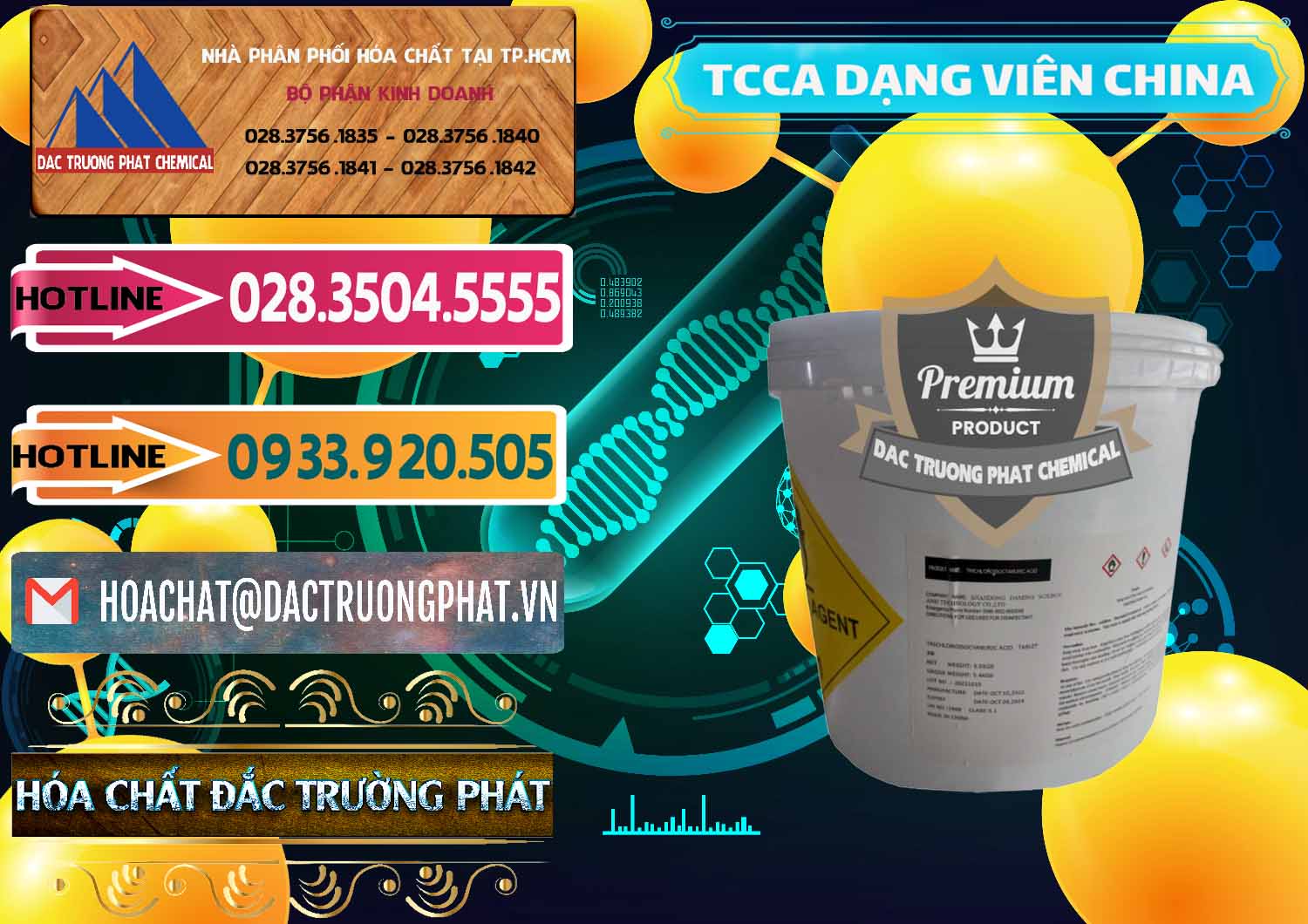 Đơn vị chuyên phân phối & bán TCCA - Acid Trichloroisocyanuric Dạng Viên Thùng 5kg Trung Quốc China - 0379 - Nơi nhập khẩu ( cung cấp ) hóa chất tại TP.HCM - dactruongphat.vn