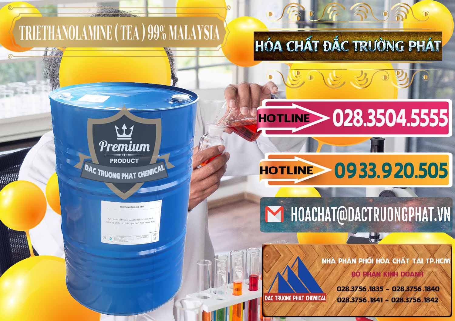 Công ty nhập khẩu - bán TEA - Triethanolamine 99% Mã Lai Malaysia - 0323 - Đơn vị cung cấp và bán hóa chất tại TP.HCM - dactruongphat.vn