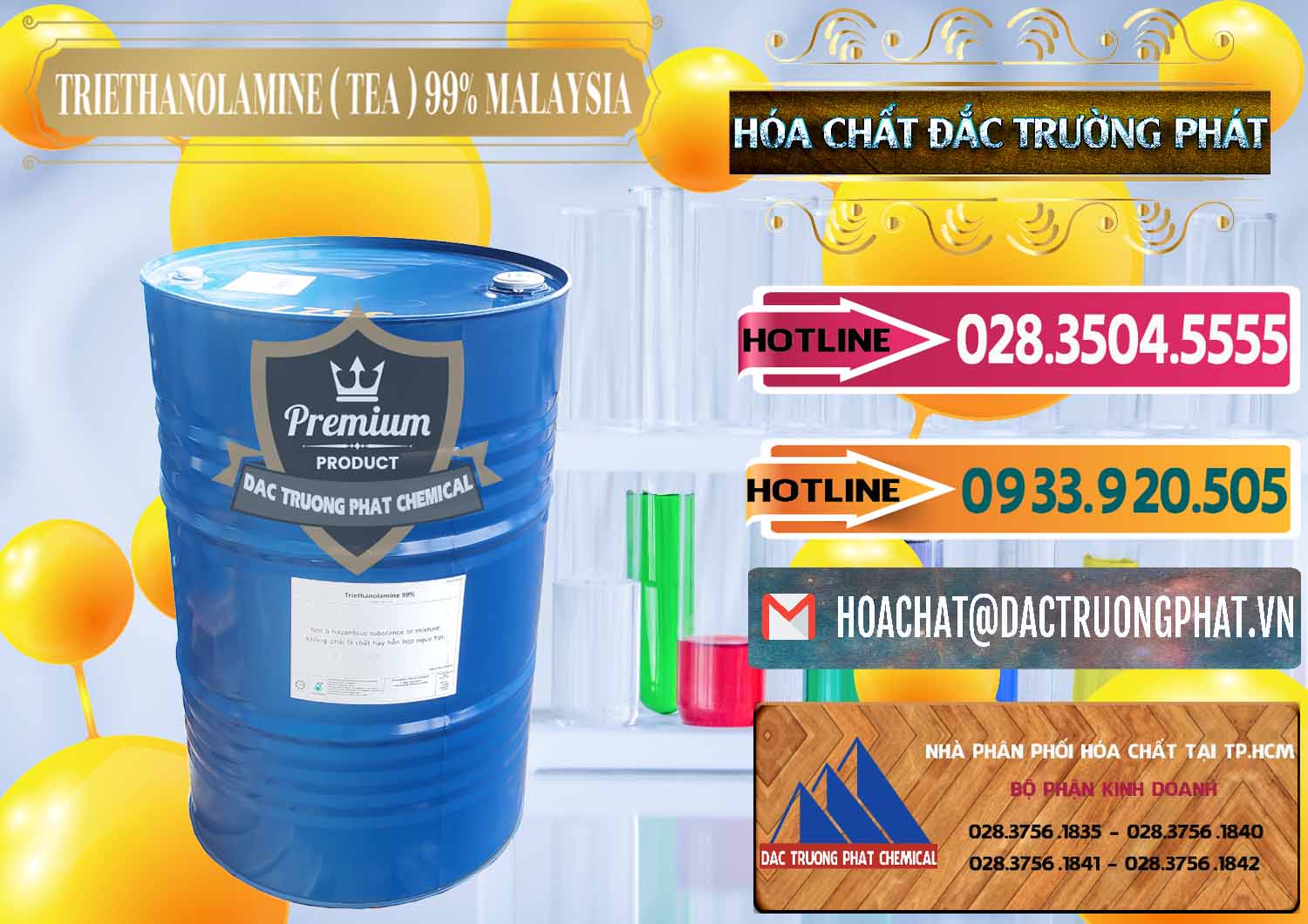 Cty nhập khẩu ( bán ) TEA - Triethanolamine 99% Mã Lai Malaysia - 0323 - Cty kinh doanh & phân phối hóa chất tại TP.HCM - dactruongphat.vn