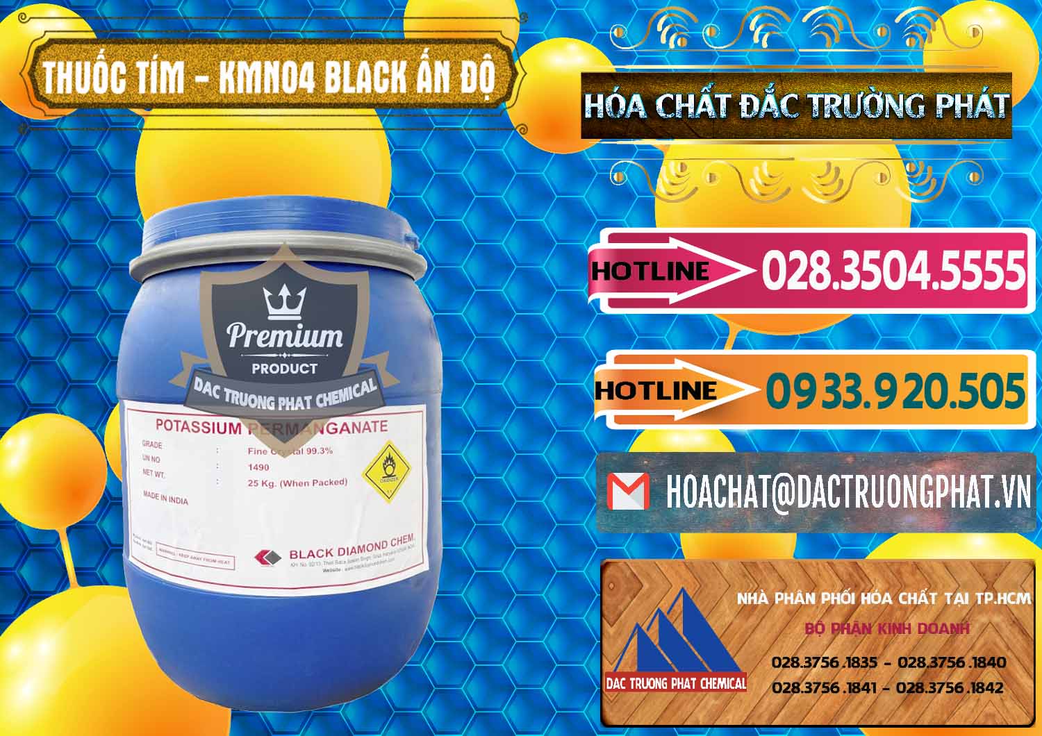 Cty chuyên cung ứng - bán Thuốc Tím - KMNO4 Black Diamond Ấn Độ India - 0414 - Chuyên cung cấp & nhập khẩu hóa chất tại TP.HCM - dactruongphat.vn