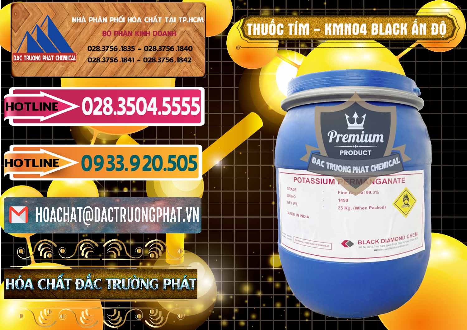 Chuyên kinh doanh ( bán ) Thuốc Tím - KMNO4 Black Diamond Ấn Độ India - 0414 - Nơi chuyên cung ứng ( phân phối ) hóa chất tại TP.HCM - dactruongphat.vn