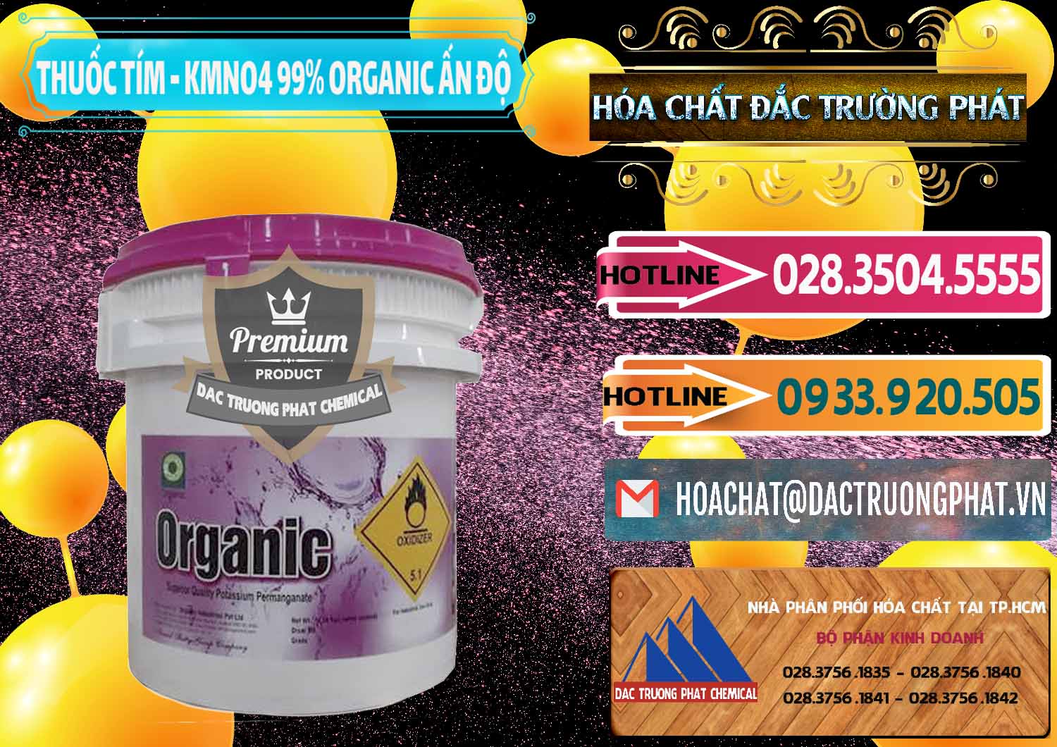 Đơn vị cung cấp - bán Thuốc Tím - KMNO4 99% Organic Ấn Độ India - 0216 - Nhà phân phối ( cung cấp ) hóa chất tại TP.HCM - dactruongphat.vn