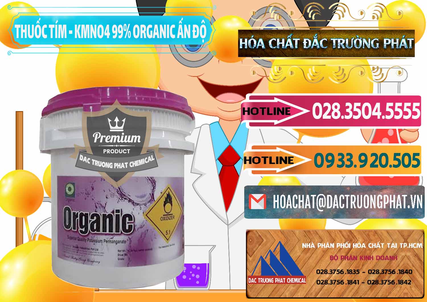 Bán & cung ứng Thuốc Tím - KMNO4 99% Organic Ấn Độ India - 0216 - Đơn vị chuyên kinh doanh - cung cấp hóa chất tại TP.HCM - dactruongphat.vn
