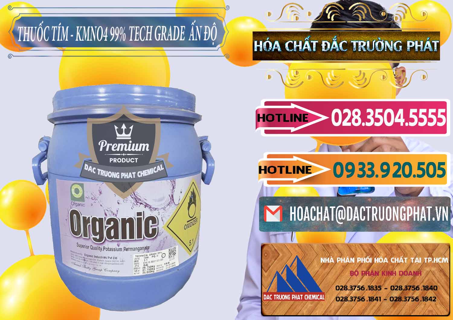 Nơi bán ( phân phối ) Thuốc Tím - KMNO4 99% Organic Group Ấn Độ India - 0250 - Cty phân phối - kinh doanh hóa chất tại TP.HCM - dactruongphat.vn