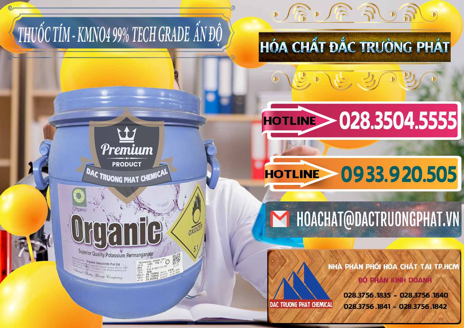 Công ty bán và cung cấp Thuốc Tím - KMNO4 99% Organic Group Ấn Độ India - 0250 - Đơn vị bán - phân phối hóa chất tại TP.HCM - dactruongphat.vn