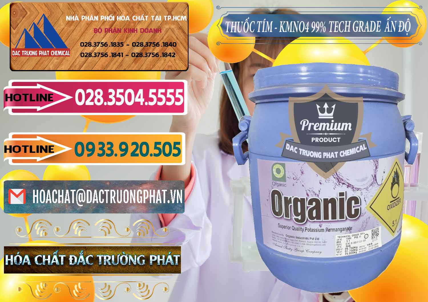 Chuyên cung cấp ( bán ) Thuốc Tím - KMNO4 99% Organic Group Ấn Độ India - 0250 - Cty chuyên bán ( cung cấp ) hóa chất tại TP.HCM - dactruongphat.vn