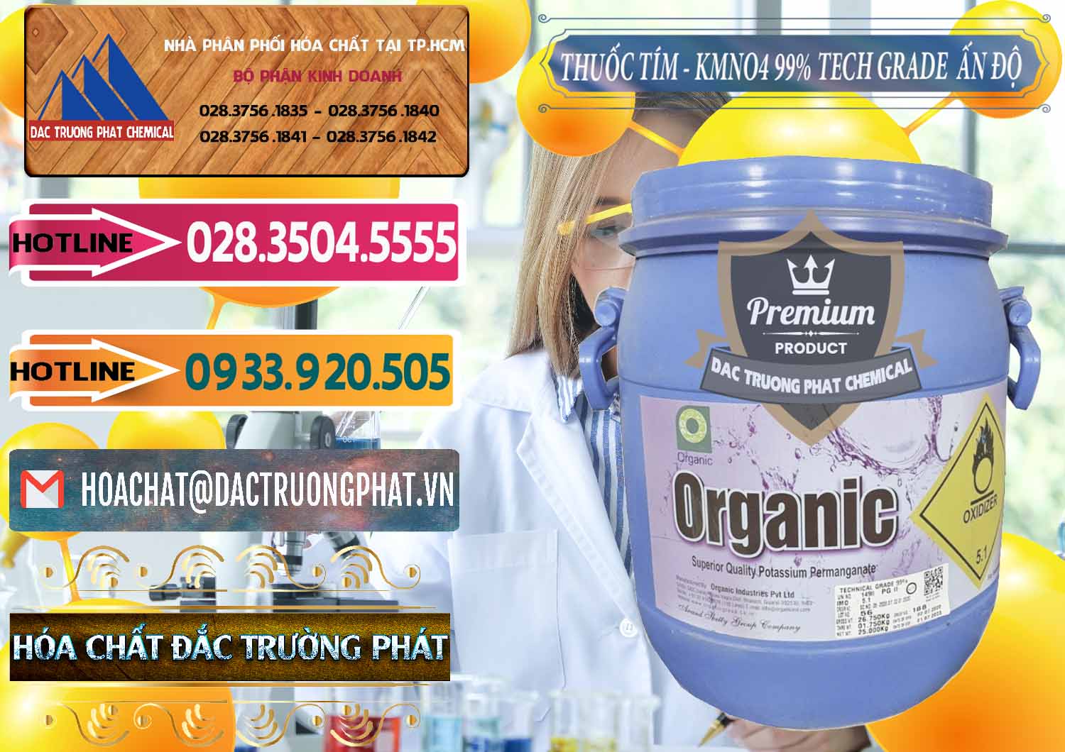 Bán và phân phối Thuốc Tím - KMNO4 99% Organic Group Ấn Độ India - 0250 - Cty cung ứng & phân phối hóa chất tại TP.HCM - dactruongphat.vn
