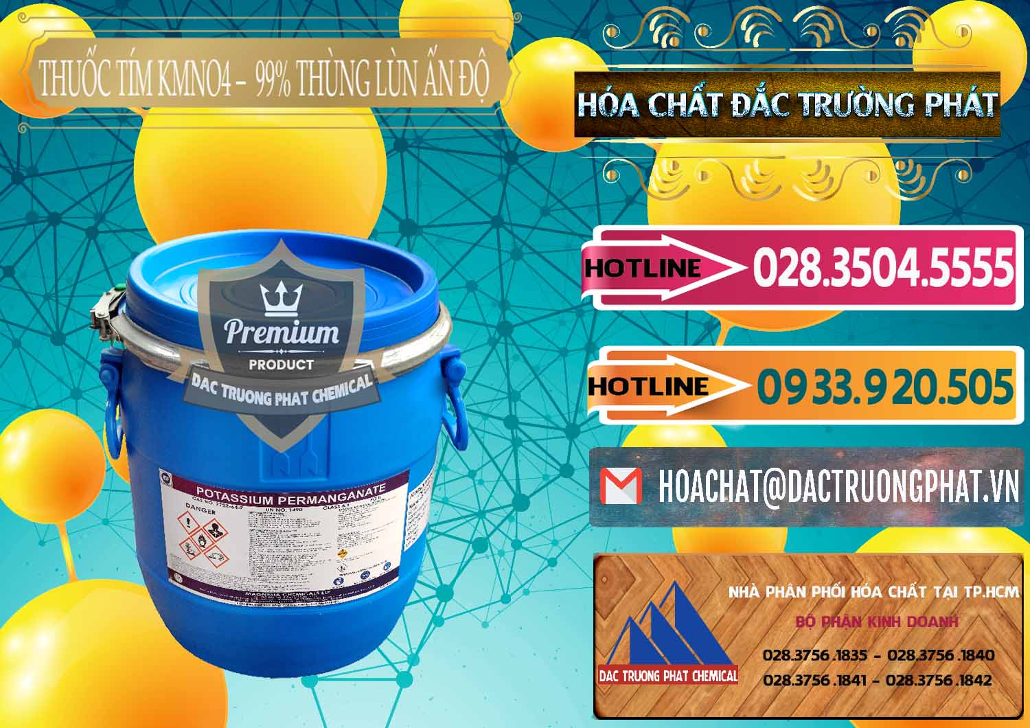 Nơi nhập khẩu - bán Thuốc Tím - KMNO4 Thùng Lùn 99% Magnesia Chemicals Ấn Độ India - 0165 - Chuyên phân phối & bán hóa chất tại TP.HCM - dactruongphat.vn