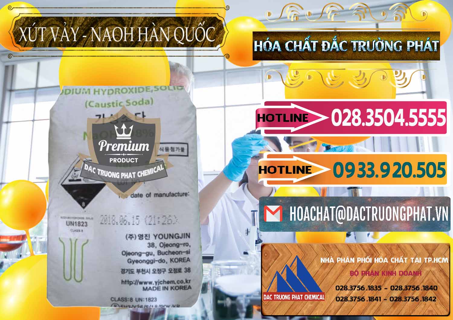 Nhà nhập khẩu & bán Xút Vảy - NaOH Vảy Hàn Quốc Korea - 0342 - Đơn vị chuyên bán và phân phối hóa chất tại TP.HCM - dactruongphat.vn