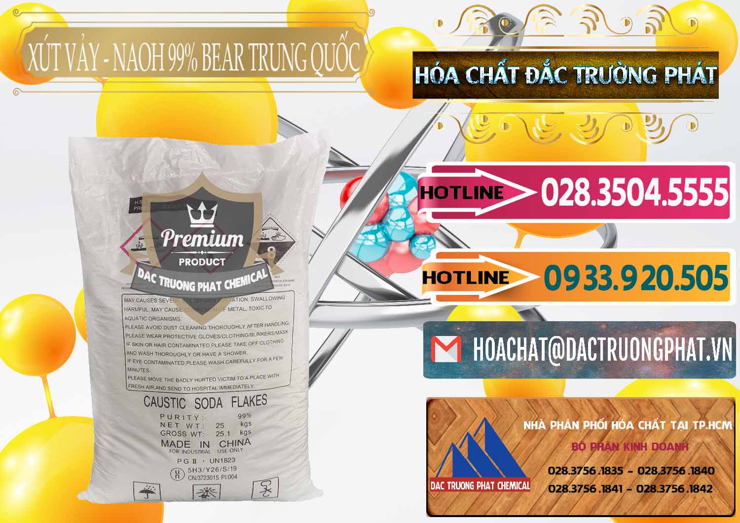 Đơn vị nhập khẩu _ bán Xút Vảy - NaOH Vảy 99% Bear Sơn Đông Trung Quốc China - 0175 - Chuyên kinh doanh & phân phối hóa chất tại TP.HCM - dactruongphat.vn