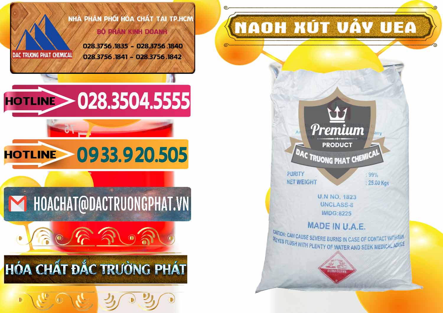 Nhà phân phối & bán Xút Vảy - NaOH Vảy UAE Iran - 0432 - Chuyên cung cấp & phân phối hóa chất tại TP.HCM - dactruongphat.vn