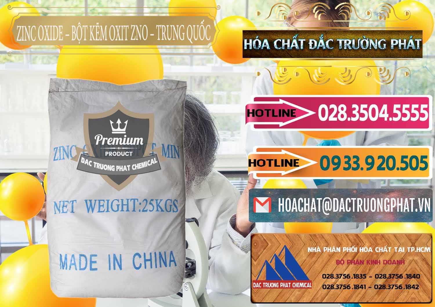 Nơi chuyên bán & cung cấp Zinc Oxide - Bột Kẽm Oxit ZNO Trung Quốc China - 0182 - Đơn vị chuyên bán - cung cấp hóa chất tại TP.HCM - dactruongphat.vn