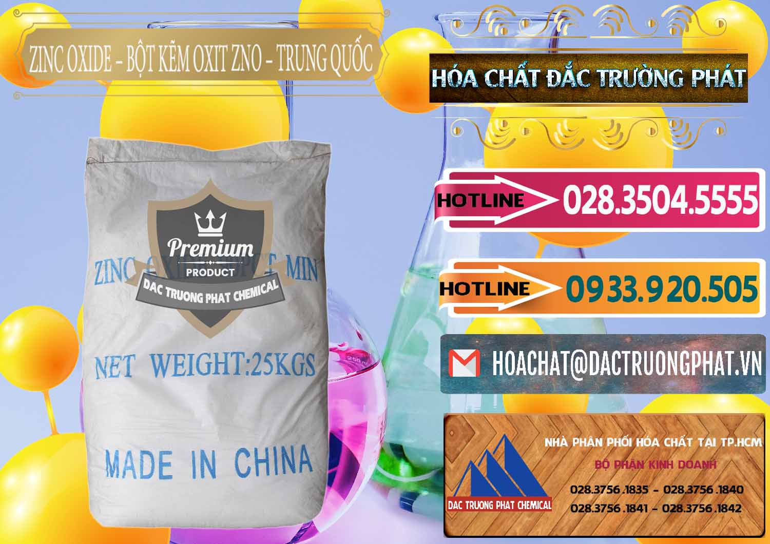 Đơn vị cung cấp & bán Zinc Oxide - Bột Kẽm Oxit ZNO Trung Quốc China - 0182 - Đơn vị chuyên kinh doanh ( phân phối ) hóa chất tại TP.HCM - dactruongphat.vn