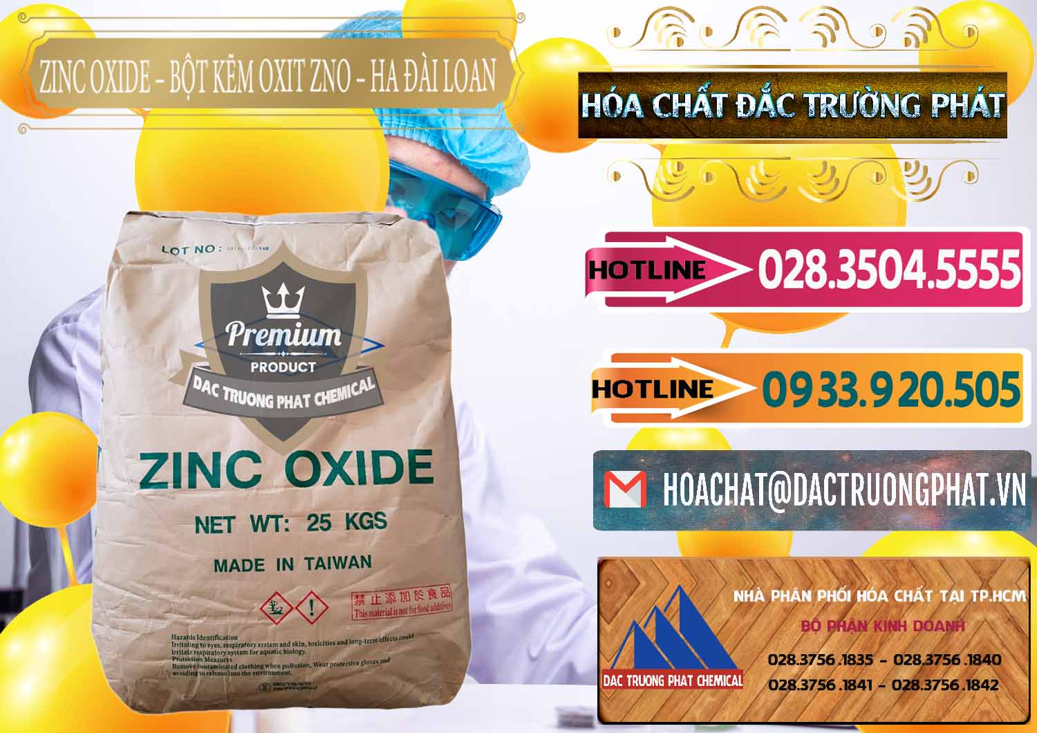 Nhập khẩu _ bán Zinc Oxide - Bột Kẽm Oxit ZNO HA Đài Loan Taiwan - 0180 - Nơi cung ứng và phân phối hóa chất tại TP.HCM - dactruongphat.vn