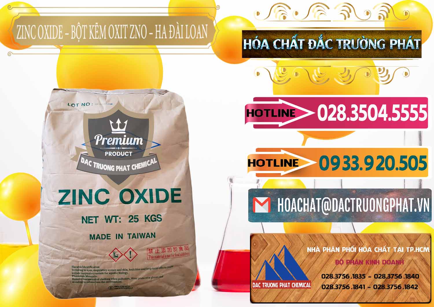 Đơn vị chuyên cung ứng và bán Zinc Oxide - Bột Kẽm Oxit ZNO HA Đài Loan Taiwan - 0180 - Cty chuyên cung ứng & phân phối hóa chất tại TP.HCM - dactruongphat.vn