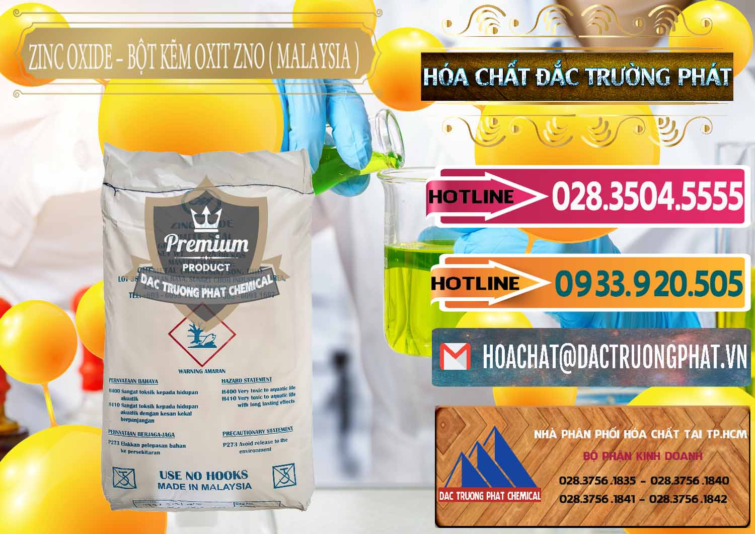 Cty nhập khẩu - bán Zinc Oxide - Bột Kẽm Oxit ZNO Malaysia - 0179 - Đơn vị chuyên cung cấp ( bán ) hóa chất tại TP.HCM - dactruongphat.vn