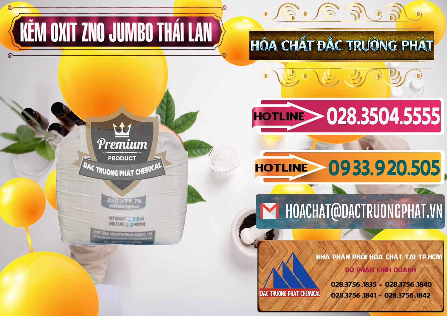 Đơn vị bán và cung cấp Zinc Oxide - Bột Kẽm Oxit ZNO Jumbo Bành Thái Lan Thailand - 0370 - Cty bán - cung cấp hóa chất tại TP.HCM - dactruongphat.vn