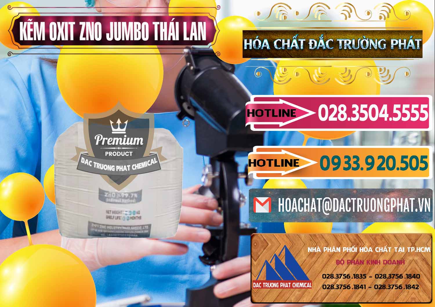 Nhà nhập khẩu - bán Zinc Oxide - Bột Kẽm Oxit ZNO Jumbo Bành Thái Lan Thailand - 0370 - Cung ứng _ phân phối hóa chất tại TP.HCM - dactruongphat.vn