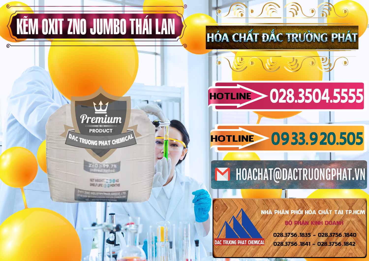 Đơn vị bán ( cung ứng ) Zinc Oxide - Bột Kẽm Oxit ZNO Jumbo Bành Thái Lan Thailand - 0370 - Đơn vị cung cấp ( kinh doanh ) hóa chất tại TP.HCM - dactruongphat.vn
