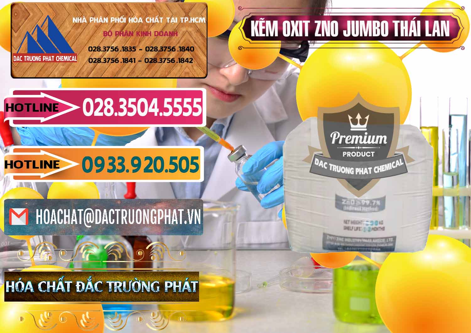 Công ty chuyên bán và cung cấp Zinc Oxide - Bột Kẽm Oxit ZNO Jumbo Bành Thái Lan Thailand - 0370 - Nơi chuyên cung ứng và phân phối hóa chất tại TP.HCM - dactruongphat.vn