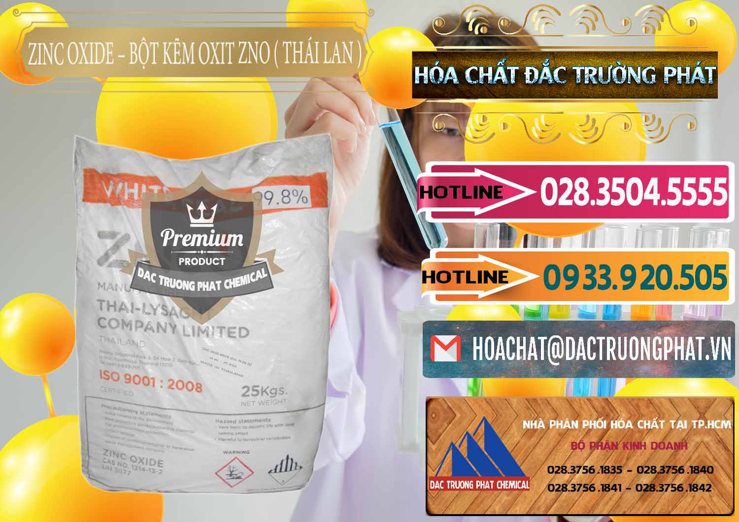 Đơn vị nhập khẩu và bán Zinc Oxide - Bột Kẽm Oxit ZNO Thái Lan Thailand - 0181 - Chuyên cung cấp ( kinh doanh ) hóa chất tại TP.HCM - dactruongphat.vn
