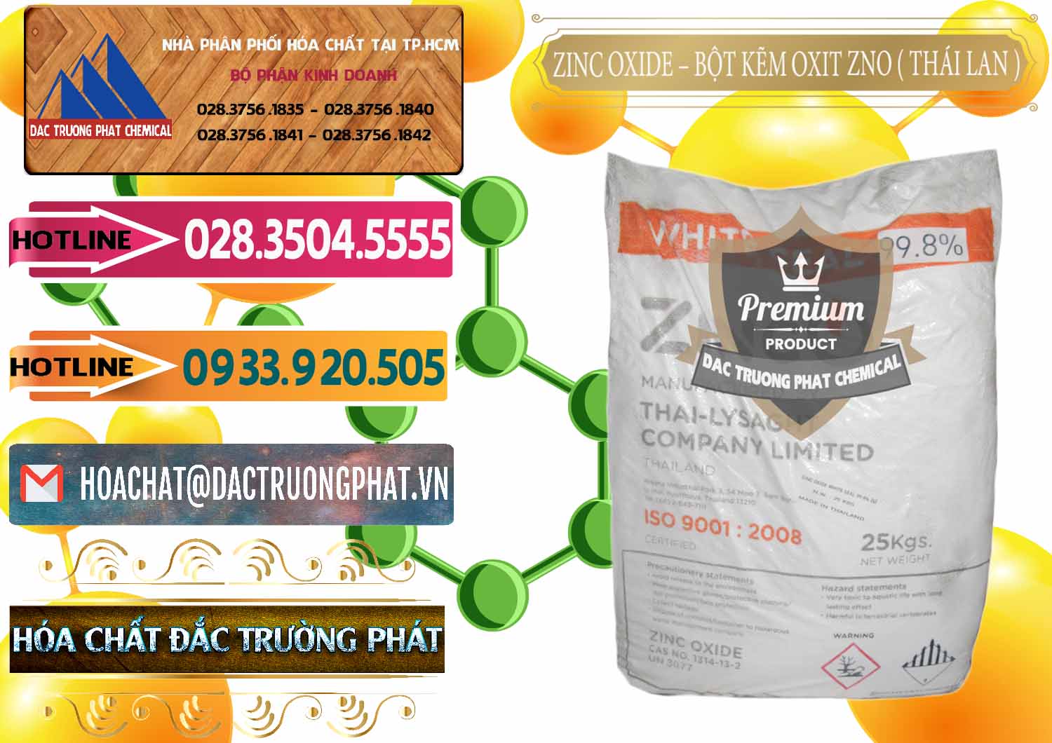 Cty kinh doanh - bán Zinc Oxide - Bột Kẽm Oxit ZNO Thái Lan Thailand - 0181 - Cty nhập khẩu & phân phối hóa chất tại TP.HCM - dactruongphat.vn