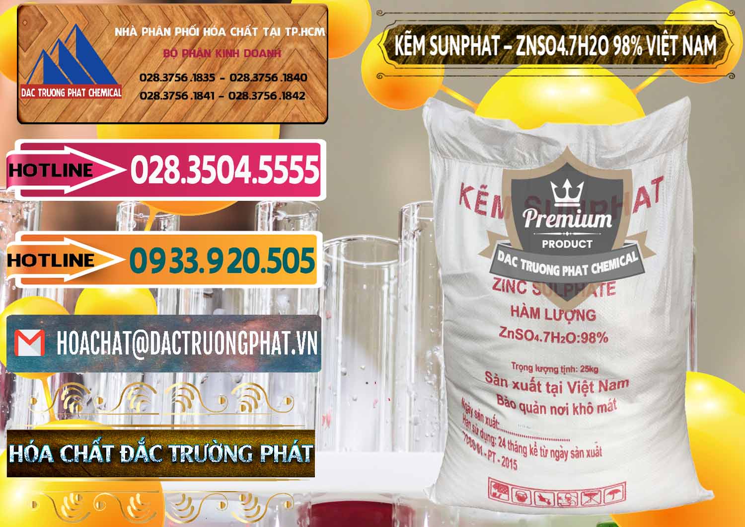 Nơi chuyên bán & phân phối Kẽm Sunfat – ZNSO4.7H2O Việt Nam - 0189 - Đơn vị chuyên kinh doanh và cung cấp hóa chất tại TP.HCM - dactruongphat.vn