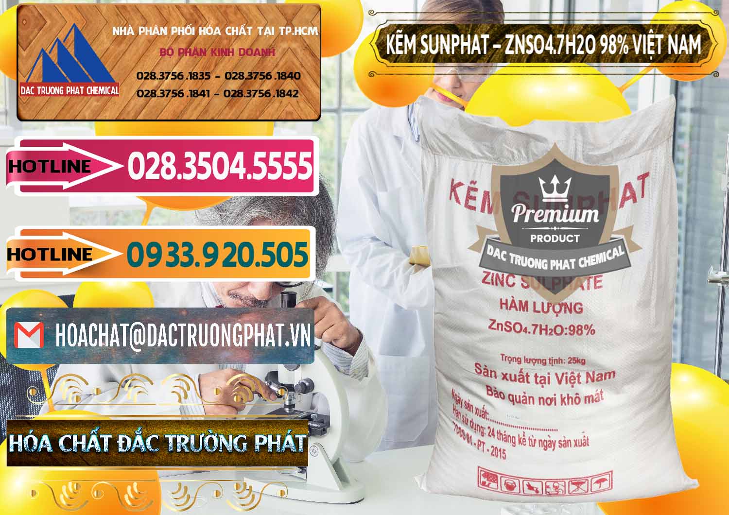 Cty chuyên bán - cung ứng Kẽm Sunfat – ZNSO4.7H2O Việt Nam - 0189 - Cty cung cấp ( bán ) hóa chất tại TP.HCM - dactruongphat.vn