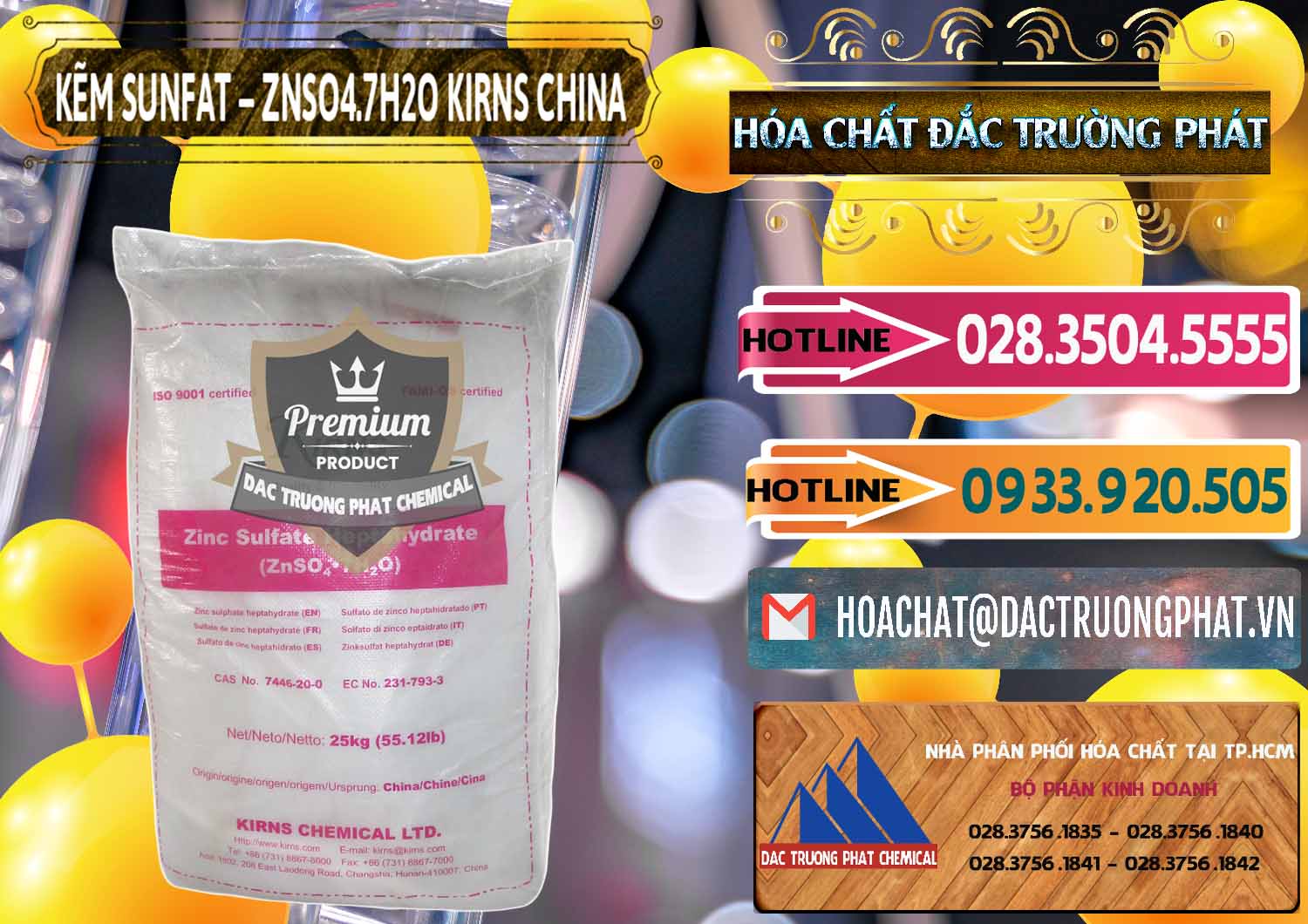 Cung ứng & bán Kẽm Sunfat – ZNSO4.7H2O Kirns Trung Quốc China - 0089 - Cung cấp _ phân phối hóa chất tại TP.HCM - dactruongphat.vn